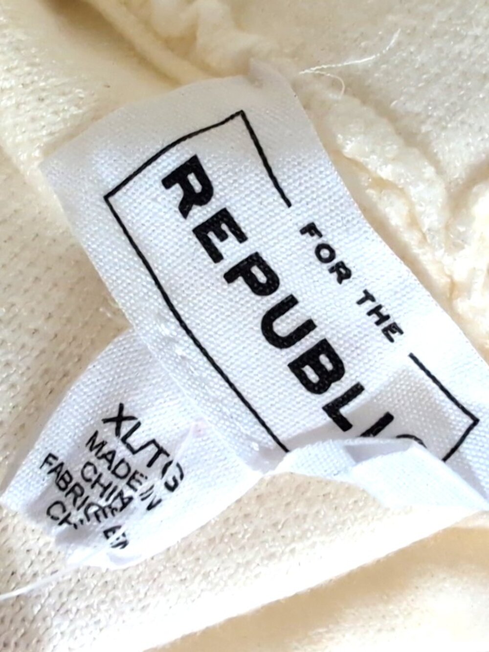 NWT For the Republic Cream Hooded Striped Sweater Size XL Casual Cozy Hoodie - Picture 3 of 5